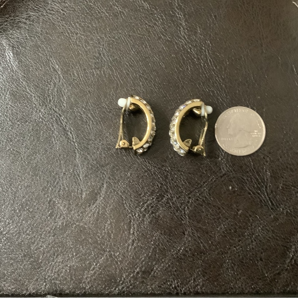 Heidi Daus Elegant Gold and Silver Crystal Earrings. Signed. NWOT - Picture 5 of 7